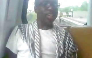 Black gent gathers her dick swallowed off on a bus by an indian lass